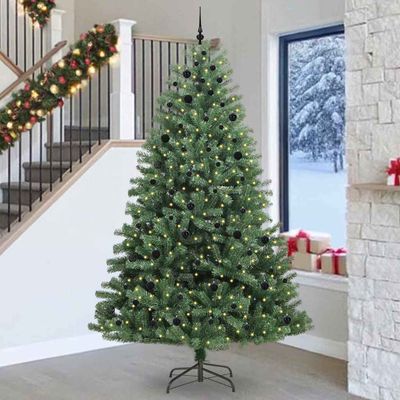 vidaXL Umelý Sklápací Vianočný Stromček Zelená 270 cm PVC a kov