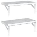 vidaXL Nástenné police 2 ks 50x23,5 cm, strieborné, nehrdzavejúca oceľ
