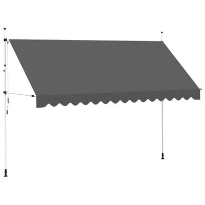 vidaXL Ručne zaťahovacia markíza, 400 cm, antracitová