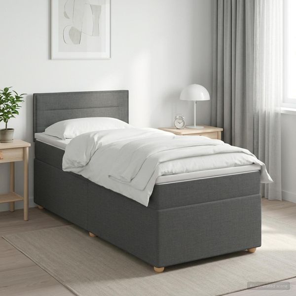 vidaXL Posteľ boxspring s matracom Tmavosivá 80 x 200 cm Látka