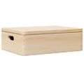 VidaXL Drevená škatuľka s vekom a držadlami 40x30x13 cm borovica