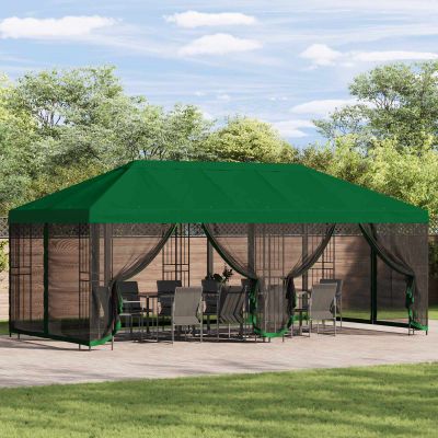 vidaXL Kryt altánku s bočnými stenami Zelená 600,5 x 300,5 cm