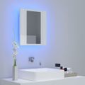 vidaXL LED kúpeľňová zrkadlová skrinka lesklá biela 40x12x45 cm akryl