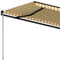 vidaXL Ručne zaťahovacia markíza 450x350 cm žltá a biela