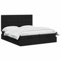 vidaXL Ottoman posteľ s matracom a LED Čierna 160 x 200 cm Látka