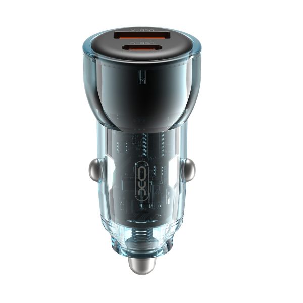 Nabíjačka do auta XO CC60 60W 1x USB 1x USB-C modrá