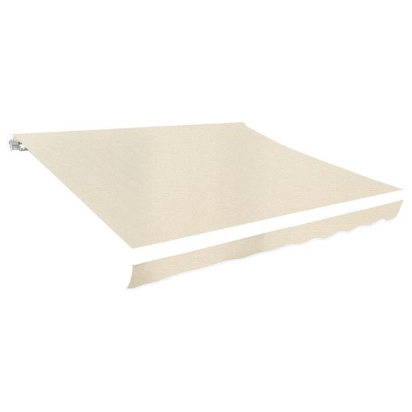 vidaXL Tieniaca plachta na markízu, plátená, krémová 3,5x2,5 m