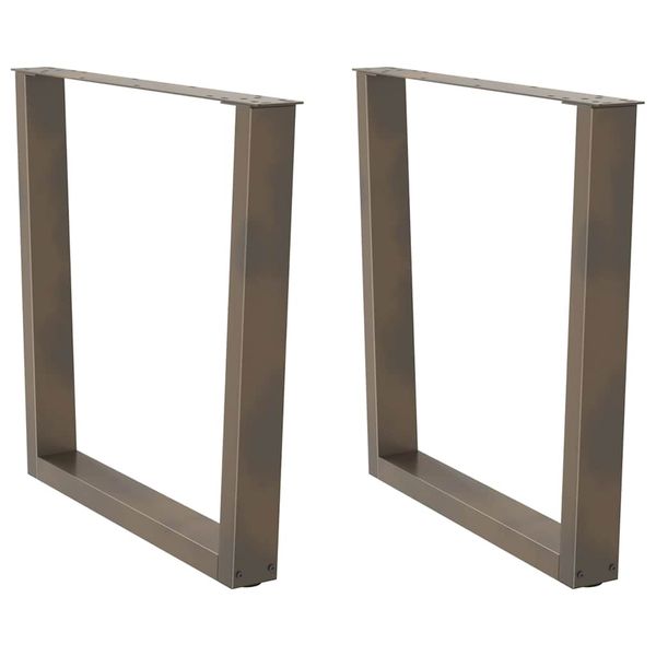 vidaXL Nohy k jedálenskému stolu v tvare V, 2 ks, prírodná oceľ, 80 x (72-73,3) cm, oceľ