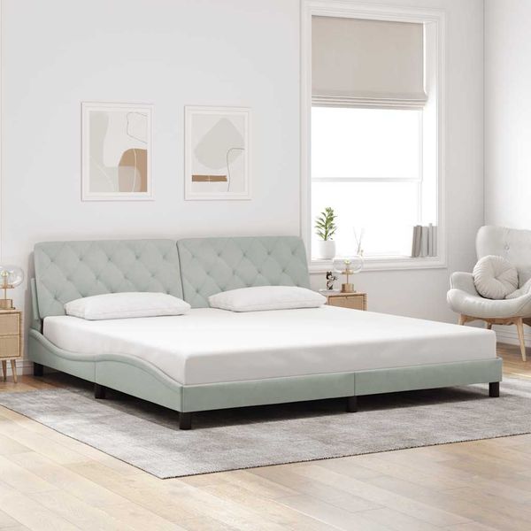 vidaXL Rám postele bez matraca bledosivá 200x200 cm zamat