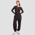 Dámske tričko s dlhým rukávom Aura Tee Brown - GymBeam, veľkosť L