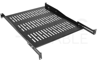 Polica do racku NEKU 1U 19" 550mm (650mm), nastaviteľná, čierna Police do racku NEKU 19" 550mm (650mm), nastavitelná, černá