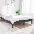vidaXL Posteľný rám sivý 135x190 cm borovicový masív dvojlôžko