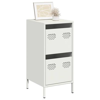 vidaXL Komoda biela 35x39x73,5 cm oceľ valcovaná za studena