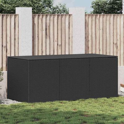 vidaXL Záhradný úložný box čierny 180x90x70 cm polyratanový