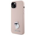 Karl Lagerfeld obal pre iPhone 15 Plus 6,7" KLHCP15MSMHCNPP ružový HC SILIKÓN C KOVOVÝ KOLÍK