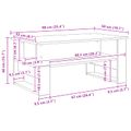 vidaXL Konferenčný stolík Dymová dub 90 x 50 x 40 cm Kompozitné drevo