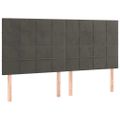 vidaXL Posteľný rám boxspring s matracom tmavosivý 180x200 cm zamat