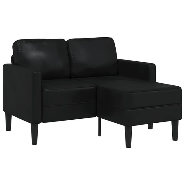 vidaXL 2-miestna pohovka s ležadlom v tvare L, čierna 125 cm, umelá koža