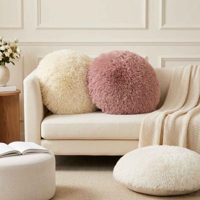 vidaXL Poťah na podložku 2 pcs HEERLEN Ružová Ø 60 cm PV fleece