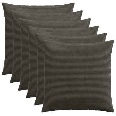 vidaXL Poťah na podložku 6 pcs HEERLEN Antracitová 80 x 80 cm manšestr
