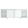 vidaXL TV skrinka lesklá biela 130x35x50 cm drevotrieska