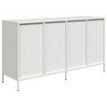 VidaXL Príborník Biely 135x39x73,5 cm Oceľ valcovaná za studena