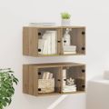 vidaXL Nástenné skrinky 2 ks 68 x 37 x 35 cm Kompozitné drevo