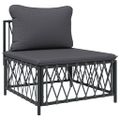 vidaXL 4-dielna záhradná sedacia súprava s podložkami antracitová oceľ