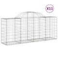 vidaXL Oblúkové gabionové koše 11 ks 200x50x80/100 cm pozink. železo