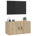 vidaXL Nástenná TV skrinka dub sonoma 80x34,5x40 cm