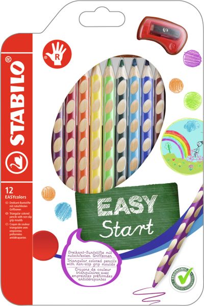 Pastelky trojhranné Pre pravákov 12 ks