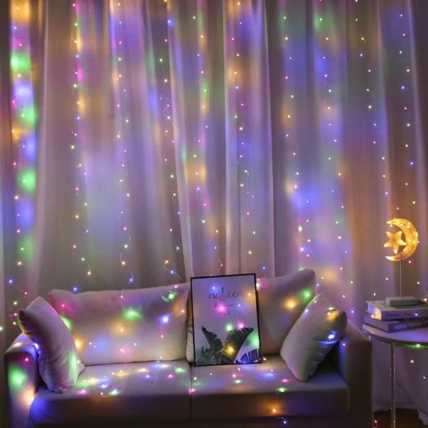 LED CURTAIN (100 LED LAMPS) 3Mx1M MULTICOCLOR