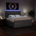 vidaXL Boxspring posteľ s matracom sivá 180x200 cm umelá koža