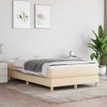 vidaXL Posteľný rám s boxspringom krémová 120x200 cm látka