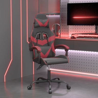 vidaXL Herná stolička čierna a vínová umelá koža