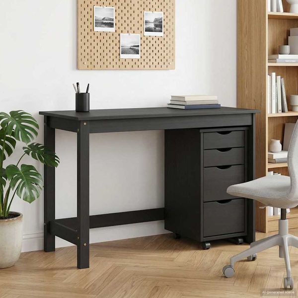 vidaXL Stolový a kolekčný set MOSS 2 pcs Čierna