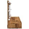 vidaXL Zrkadlová skrinka s LED Old Wood 90x31,5x62 cm
