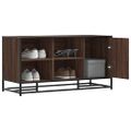 vidaXL Lavica na topánky hnedý dub 100x40x53,5cm kompozitné drevo+kov