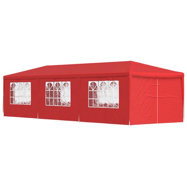 vidaXL Párty stan 900 x 300 x 255 cm Červená PE a oceľ