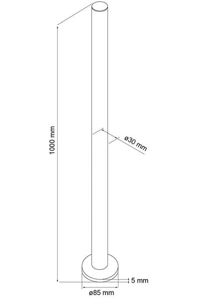 Neomounts FPMA-D9POLE / 100 cm pole FPMA-D910/920/930/1010/1020/1030 / Silver Tyc, prodlužovací, pro držák monitoru, výška 100cm, prumer 3cm, ocel, stríbrná