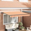 vidaXL Sklopná markíza Žltá a oranžová 250 x 200 cm látka