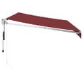 vidaXL Automaticky zaťahovacia markíza burgundská 350x250 cm