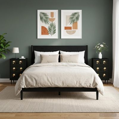 vidaXL Nočný stolík BREMEN 2 ks Čierny dub 36 x 33 x 61 cm