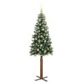 vidaXL Úzky vianočný stromček s 300 LED-i so stojanom Zelená 180 cm