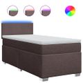 vidaXL Boxspring posteľ s matracom tmavohnedá 100x200 cm látka