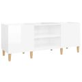 vidaXL Skrinka na platne lesklá biela 121x38x48 cm kompozitné drevo