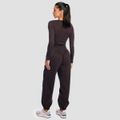 Dámske tričko s dlhým rukávom Aura Tee Brown - GymBeam, veľkosť L