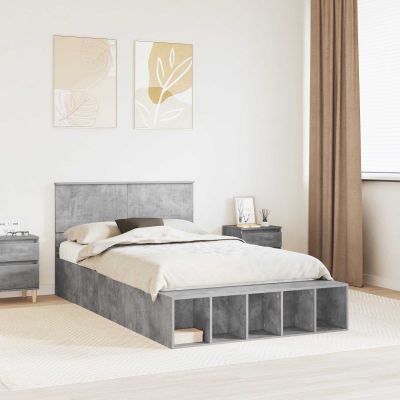 vidaXL Rám postele Betónová šedá 120 x 190 cm Kompozitné drevo
