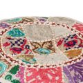 vidaXL Patchwork taburetka z bavlny okrúhla 40x20 cm béžová
