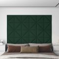 vidaXL Nástenné panely 12 ks tmavozelené 30x30 cm látkové 0,54 m²